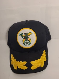 Sombrero de camionero de malla Shriner de colección Corea negro dorado huevos de estafa - Imagen 1 de 2