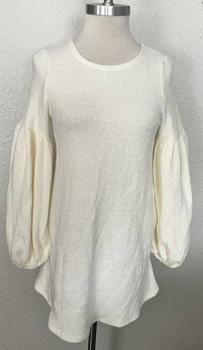 OFF WHITE Mini abito da maglione Selfie Leslie a costine lavorato a maglia boho bianco spento donna taglia small S