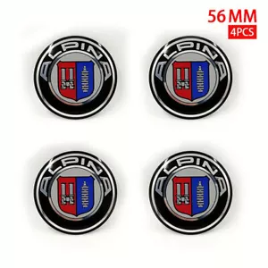 4x 56mm Für BMW Alpina Logo Auto Felgendeckel Radnabenkappen Emblem Aufkleber - Bild 1 von 7