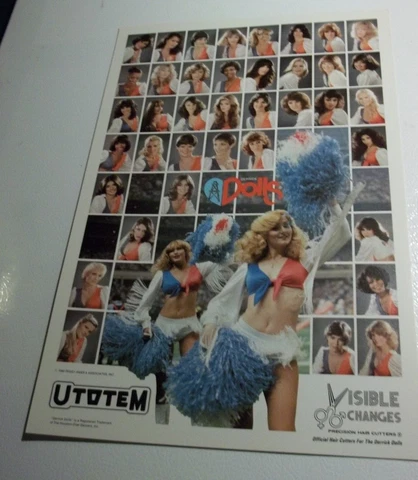 Rare Vintage 1980 DERRICK DOLLS CHEERLEADERS Houston Oilers Cheerleading Poster Cover