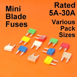 High Quality Mini Blade Fuse Fuses For Car Van Bike - 5A 10A 15A 20A 25A 30A - Picture 1 of 7
