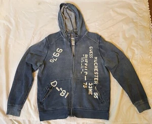 ■734 MEN'S GUESS LOS ANGELES HOODIE BLue LONG SLEEVE CARDIGAN Prints LRG - Picture 1 of 4