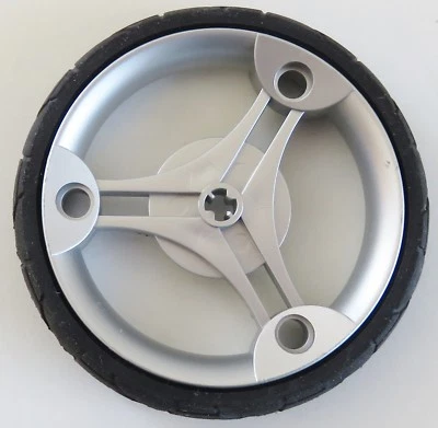 LEGO Technic - Rad 70 x 14 mm, schwarz m. metall. silberner Felge , # 32057c01 - Bild 1 von 2