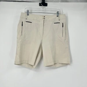 Jamie Sadock Womens 14 Golf Shorts Tan Stretch Bermuda Zip Pockets Athletic - Picture 1 of 11
