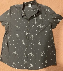 Men’s Short Sleeve Skeleton Shirt Size XL - Picture 1 of 5