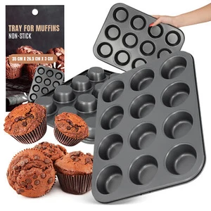 Muffinform Muffinbackblech Muffinbackform 35x26,5x3 cm Cupcakeblech Antihaftform - Bild 1 von 5