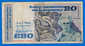 Ireland 20 Pound 1985 (26-AUG-85) P-73b Circulated Note BJE 320491 - Picture 1 of 4