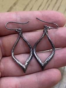 Scott Kay Designer Signed Etched Open Earrings in Solid Sterling Silver 925. - Picture 1 of 2