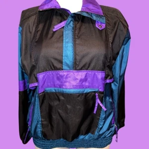 Chaqueta Sunburster Vintage Años 80 con Cremallera 3/4 Talla Grande - Imagen 1 de 7