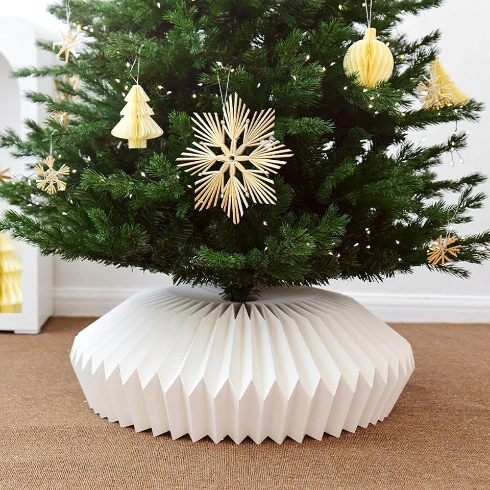 Christmas Tree Skirt White for Home Decor Tree Mat for Holiday New Year Home - Image 1 of 4