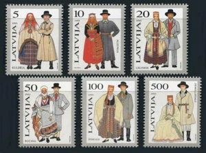 Latvia: 1993 Traditional Costumes (343-348) MNH - Picture 1 of 1