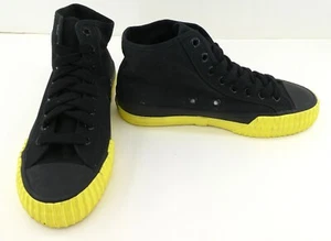 PF Flyers Center Reissue Mid Black Yellow Canvas Womens 6 - Picture 1 of 6