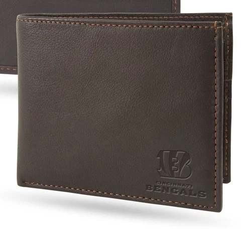 Cincinnati Bengals Football Sparo Wallet Lic. NFL BI-Fold Leather Billfold RFID Cover
