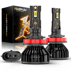 H11 LED Headlight High or Low Beam Bulbs 70W 40,000LM 6000K White 2Pcs - Picture 1 of 14