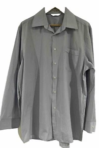Thomas Applebee Mens Shirt Size 44 White Blue Stripe Long Sleeve Business - Picture 1 of 7
