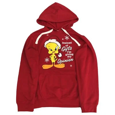 Sudadera con capucha Looney Tunes para mujer (Jrs) roja piolín pájaro vacaciones Foto 1 de 2