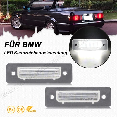 Für BMW 3er E30 5er E28 E12 6er E24 7er E23 M1 E26 2x LED Kennzeichenbeleuchtung - Bild 1 von 4