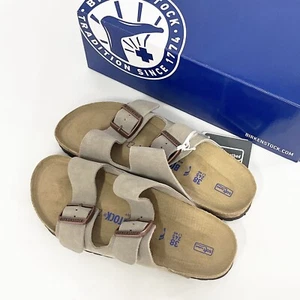 Birkenstock Arizona Taupe Suede Leather Soft Footbed Casual Sandals 37-45 - Picture 1 of 9
