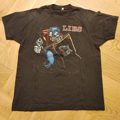 Guns N Roses Lies Used To Love Her Vintage Band Tour Rock Shirt 80s Large Thin - Image 1 of 4