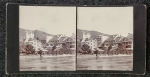 Vintage Stereoscope Card Europe Marksburg Castle overlooking the Rhine per Image - Picture 1 of 2
