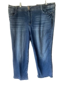 Angels jeans Capri medium blue wash 24W women’s Casual Vacation PLUS - Picture 1 of 6