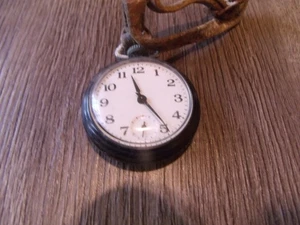 VINTAGE BLACK WESTCLOX BLACK POCKET WATCH PARTS OR REPAIR - Picture 1 of 2