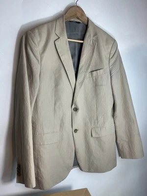 Banana Republic Blazer Mens 40R Beige Jacket Sport Coat Linen Tailored Fit - Image 1 of 4