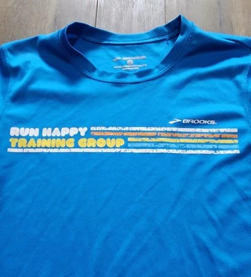 Brooks Blue Run Happy Training Group Athletic Shirt Women Size S - Image 1 of 4