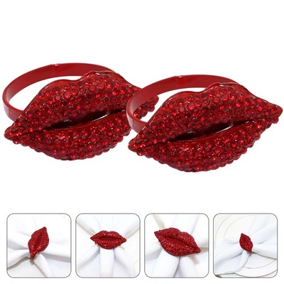  2 Pcs Anello Portatovagliolo Anelli Da Per Le Vacanze Di Tovaglioli Unici - Immagine 1 di 4