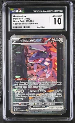 CGC 10 Genesect ex 169/086 Special Illustration Rare Black Bolt Pokémon Card - Image 1 of 2