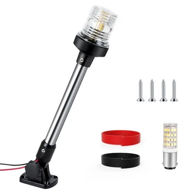 	SETYPARY 12 pulgadas luz de anclaje barco luz de popa impermeable IP67 blanco plegable	 Foto 1 de 4