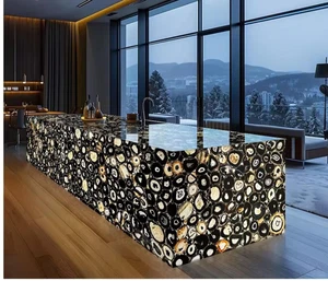 60"x36" Black Agate Geode Countertop, Bar Countertop, Interior Decor - Picture 1 of 5