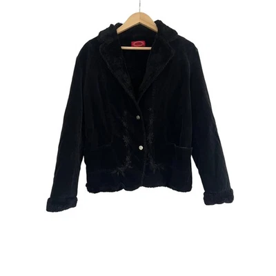 LEER Abrigo Milly Jeans Forrado de Piel de Algodón Negro para Mujer Grande (3XL) Penny Lane Y2K  Foto 1 de 4