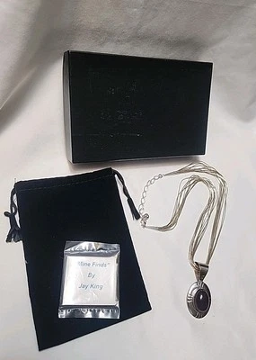 Sterling Silver DTR Jay King Amethyst Pendant & Liquid Chain Necklace New (107) - Image 1 of 4