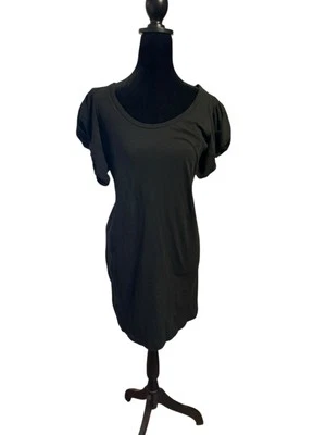 Z SUPPLY Black Puff Sleeve T-Shirt Dress Women’s Medium Cotton Short Sleeve - Image 1 of 4
