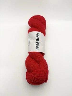 Qing Fibre Fjord Lambswool Nylon Fingering Yarn, Chilli Red, 100g 509yds - Image 1 of 4