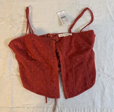 LA Hearts XS Corsé Hada Coqueta Top Rojo Con Cordones Corazones Nuevo con Etiquetas Sexy Capricho Foto 1 de 4
