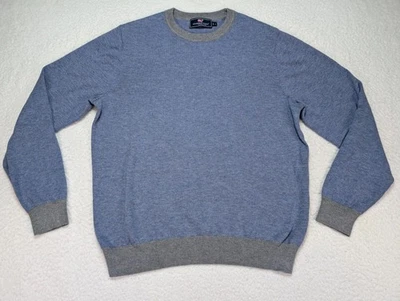 Vineyard Vines Crew Neck Wool Blend Sweater Colorblock Blue Men's Size Small - Image 1 of 4