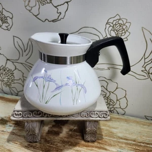 Rare Vintage Corning Shadow Iris 6 Cup Enameled Tea Pot - Picture 1 of 15