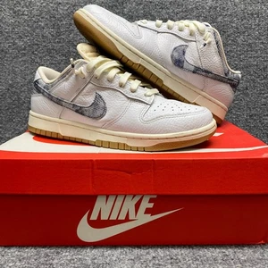 Nike Dunk Low Herren Größe 9,5 Weiß Gummi Sport Leder Schuhe Turnschuhe mit Karton - Bild 1 von 19