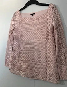 Massimo Dutti Women's Long Sleeve Crochet Blouse Top Uk 10-12 - Picture 1 of 15
