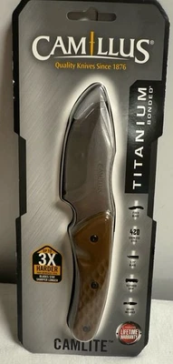 Camillus Camlite 3.25" Fixed Blade 420 Stainless Steel Titanium Bonded Knife New - Image 1 of 2