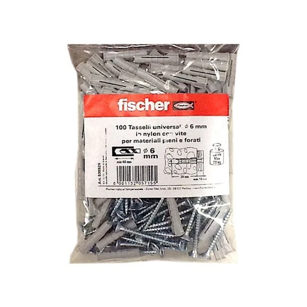 Tasselli in nylon universali 6mm Fischer - 536929 - Immagine 1 di 1