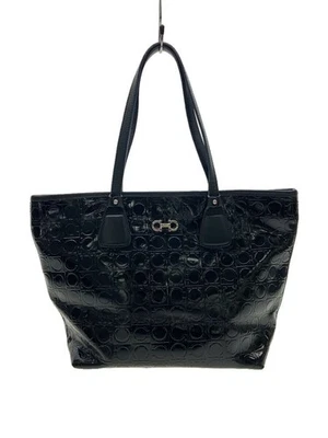 Bolso de Mano Salvatore Ferragamo Gancini Hecho en Italia PVC Negro FJ 21 B476 Foto 1 de 4