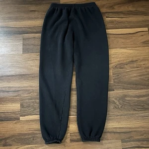 Vintage 90s Pannill Sweatpants Joggers Women's Large Black Fade Made In USA - Picture 1 of 7