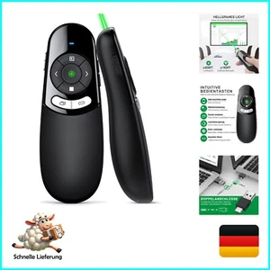 USB C Presenter, Kabellose 2.4 GHz Powerpoint Fernbedienung, Grün Licht Point... - Bild 1 von 9