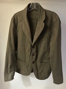 Chaqueta BUCK MASON para hombre PEQUEÑA (¿MEDIANA?) Blazer verde algodón tareas bolsillos 3 botones - Imagen 1 de 16