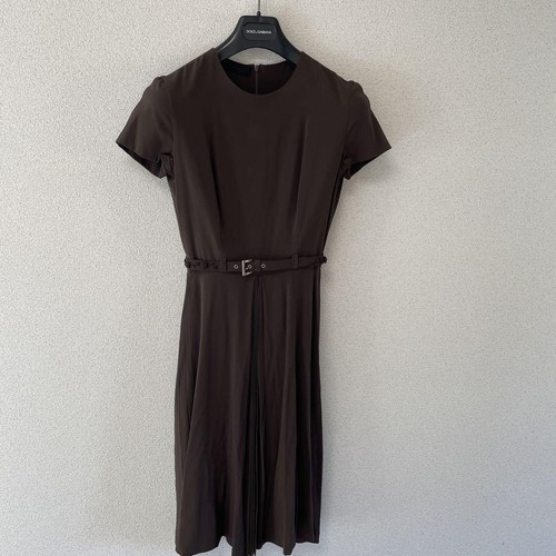 Autentico abito donna PRADA in seta al ginocchio con cintura rimovibile