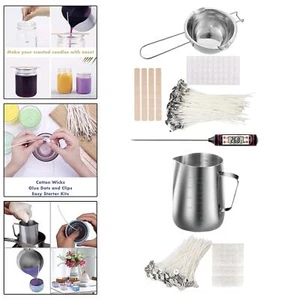 Candle Making Kit Tools Stainless Steel Pouring Pot Wick Holder Candle Wicks - Picture 1 of 4