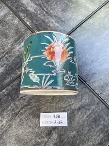 HAND PAINTED CHINESE 5" VASE BIRDS FLOWERS TEAL, (NO LID) FREE SHIPPING. - Picture 1 of 12